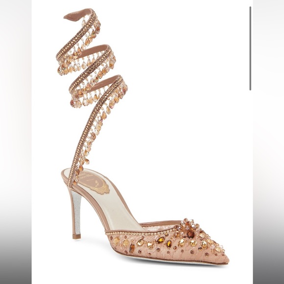 Brand new in box! Rene Caovilla Chandelier Embellished Wrap Pumps
